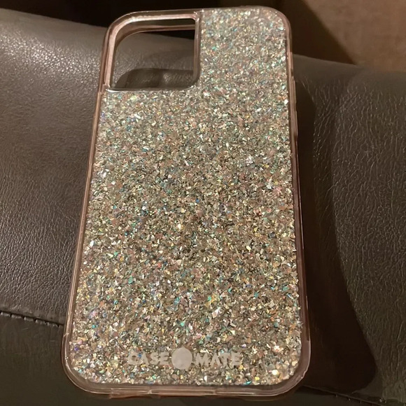I phone Case Mate 12 silver glittery phone case - Picture 2 of 4